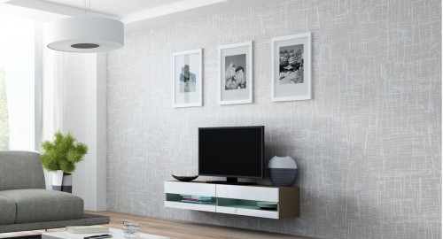 Тумба ТВ 140 VIGO NEW Cama латте / белый глянец